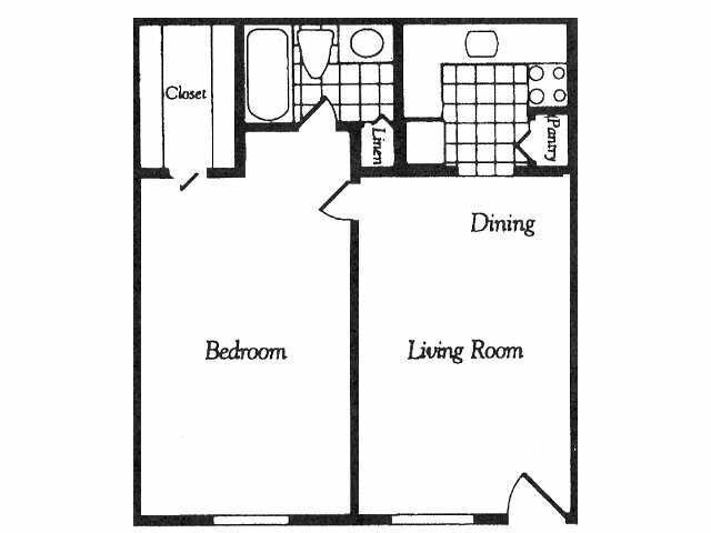 1 Bed • 1 Bath floor plan
